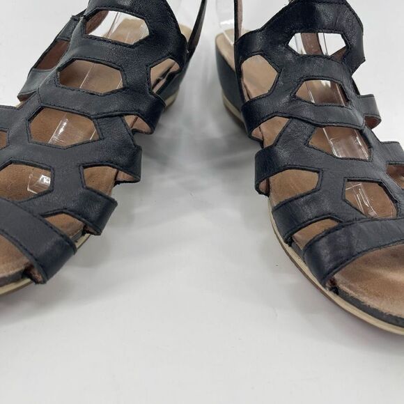 Dansko Womens Wedge Sandals Valentina Gladiator Leather Strappy Black Size 42 - Picture 11 of 13